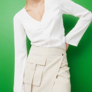 H&M White Silk Blouse